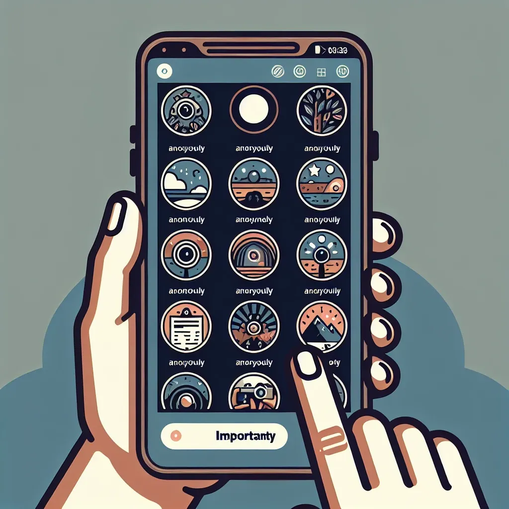 "Pessoa usando o aplicativo Ver Stories Anônimo para visualizar histórias do Instagram discretamente, ilustrando as principais funcionalidades do guia completo."