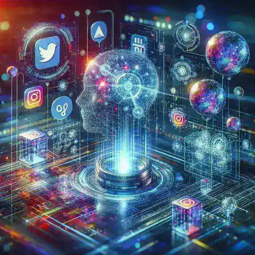 "Ferramentas de IA para redes sociais em 2024, destacando inovações que revolucionam o marketing digital e otimizam estratégias de engajamento."
