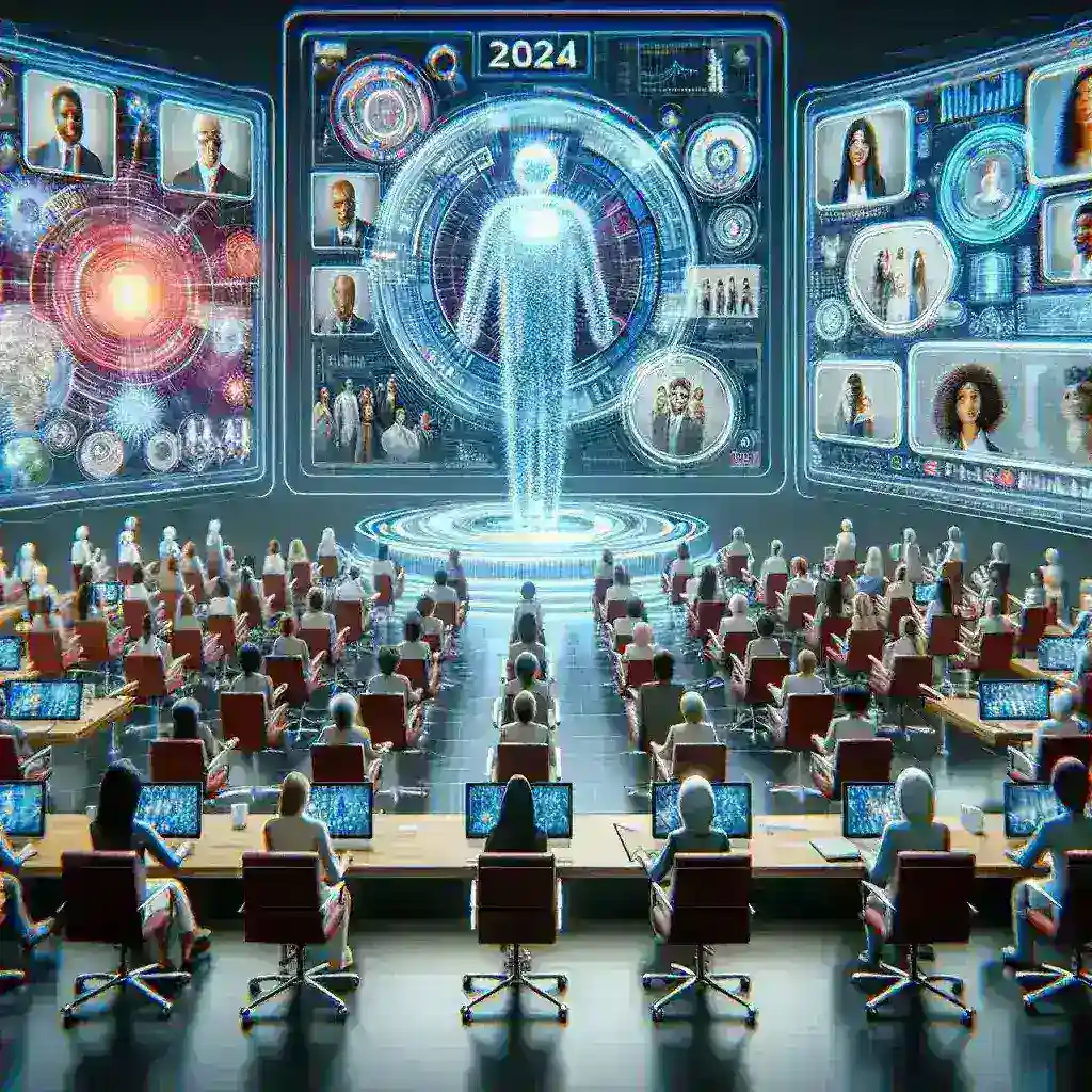 "Imagem de uma tela de videoconferência mostrando diversos participantes conectados, destacando os melhores softwares de videoconferência para 2024, conforme descrito no guia completo."